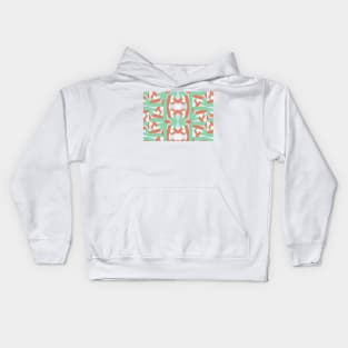 Pink baby blue geometric pattern Kids Hoodie